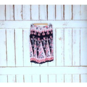 Vintage tribal batik print gaucho shorts